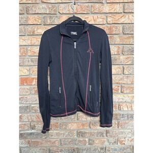 Kappa Vintage Track Jacket Athletic Jacket Women's Small Black ‎ Zip Up